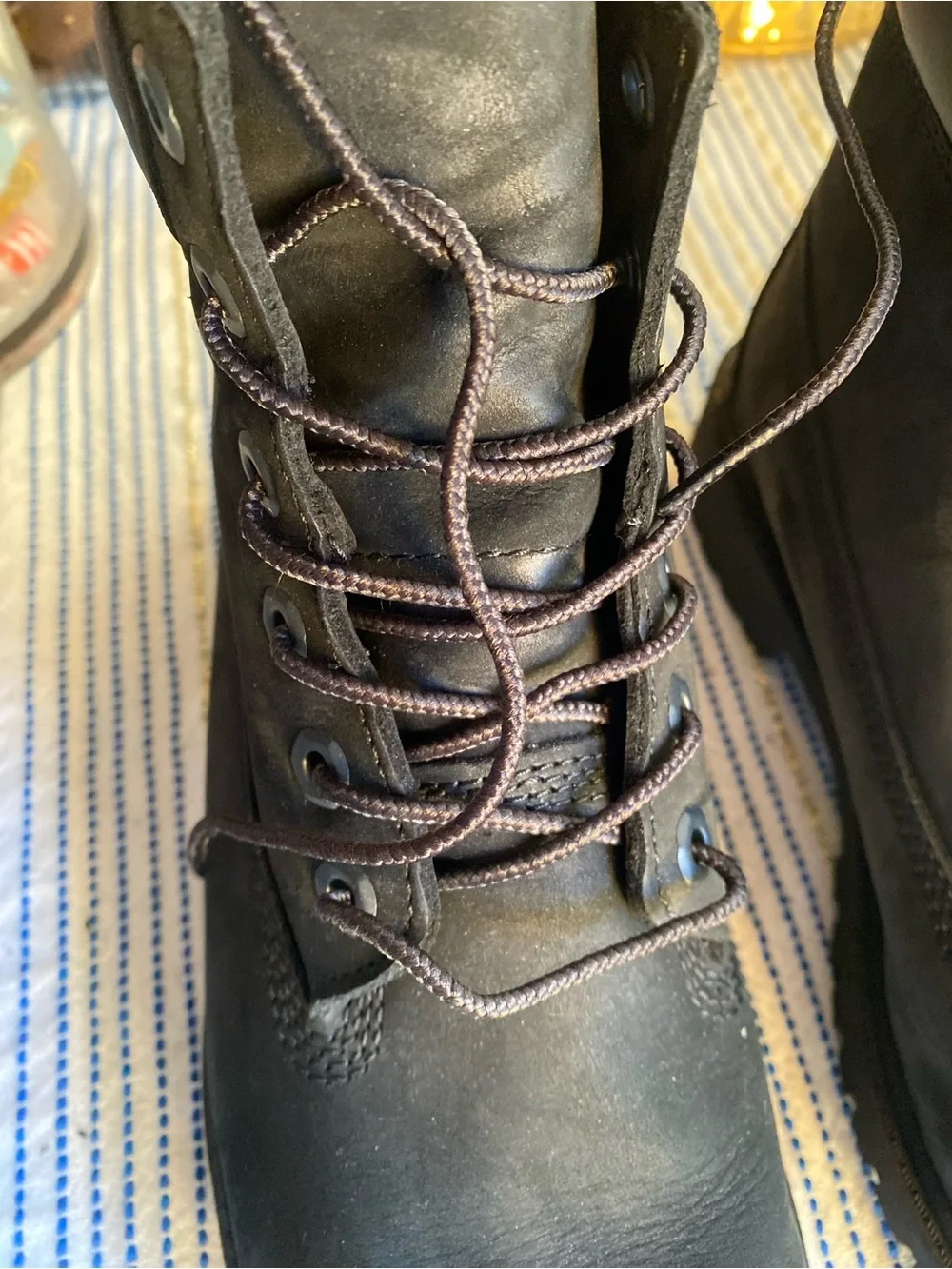 Timberland Junior's Size 5 EU 37.5 6” Premium Black Suede Work Boots NEW